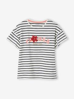 -Meisjes-T-shirt met frisou-animatie en iriserende details