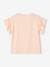 Meisjes-T-shirt met print in zwelinkt en korte mouwen met ruches lichtroze - vertbaudet enfant 