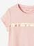 Iriserend gestreept sportshirt voor meisjes ecru+gemêleerd grijs+lila+roze (poederkleur) - vertbaudet enfant 