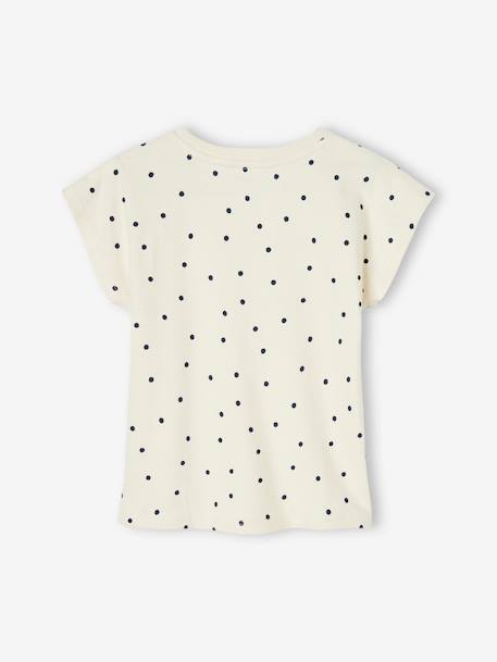 Meisjes-T-shirt met stippen ecru - vertbaudet enfant 