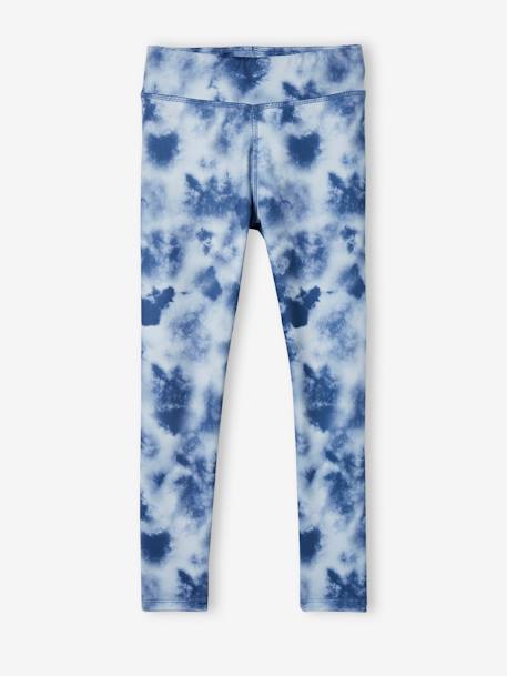 Sportlegging met print van technisch materiaal meisjes blauw+terracotta - vertbaudet enfant 