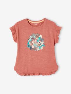 T-shirt met ruches en lovertjes meisje  - vertbaudet enfant