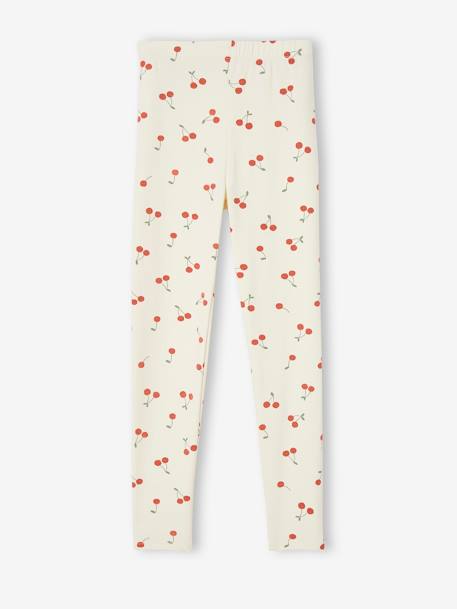 Oeko-Tex® legging met bloemenprint voor meisjes chocoladebruin+ecru+groengrijs+hemelsblauw+nude - vertbaudet enfant 