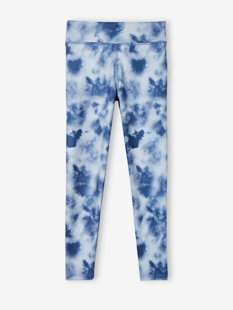 Sportlegging met print van technisch materiaal meisjes blauw+terracotta - vertbaudet enfant 