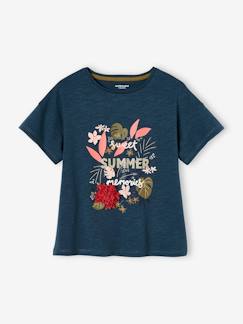 Meisje-T-shirt, souspull-T-shirt-Meisjes-T-shirt met frisou-animatie en iriserende details