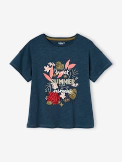 Meisje-T-shirt, souspull-Meisjes-T-shirt met frisou-animatie en iriserende details