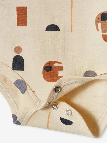 Set met 5 babyrompers 'olifant' korte mouwen ecru - vertbaudet enfant 