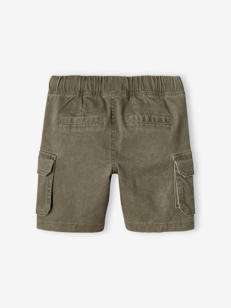 Gemakkelijk aan en uit te trekken battle short voor jongens beige+kaki+marineblauw - vertbaudet enfant 