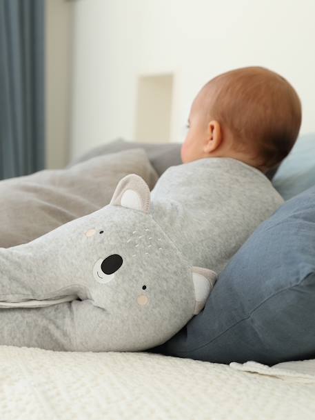 Fluwelen koala slaappakje baby gemêleerd beige+gemêleerd grijs - vertbaudet enfant 