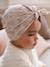Gebreide tulbandmuts voor meisjesbaby beige (poederkleur) - vertbaudet enfant 