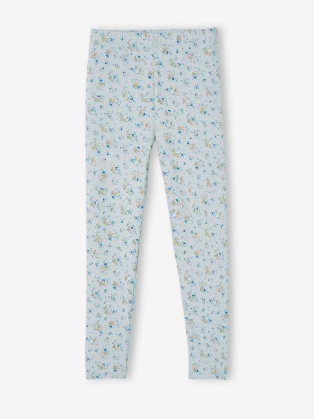 Oeko-Tex® legging met bloemenprint voor meisjes chocoladebruin+ecru+groengrijs+hemelsblauw+nude - vertbaudet enfant 