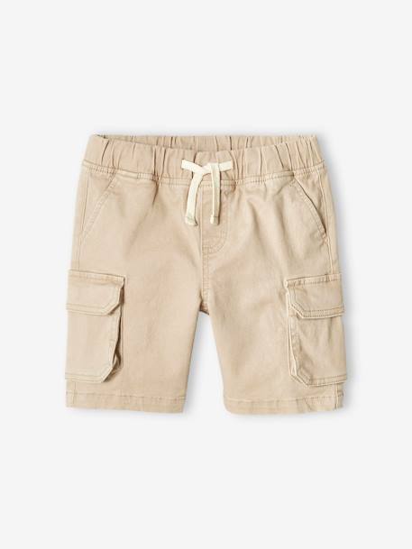 Gemakkelijk aan en uit te trekken battle short voor jongens beige+kaki+marineblauw - vertbaudet enfant 