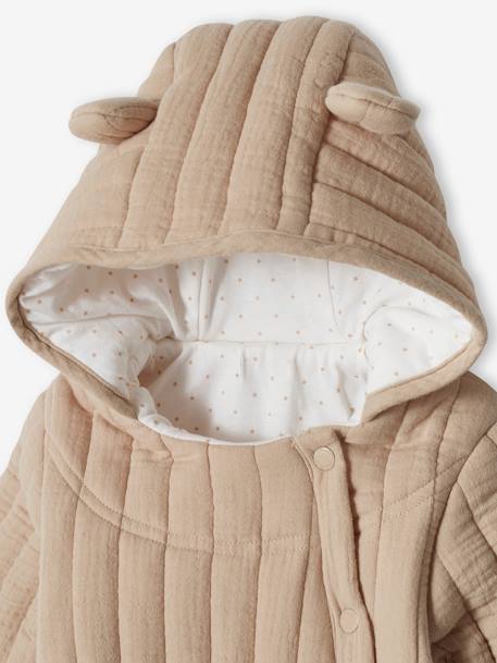 Combipiloot in katoengaas met offset opening beige - vertbaudet enfant 