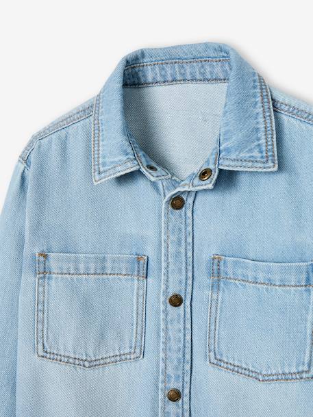 Denim jongenshemd gebleekt denim+stone+zwart denim - vertbaudet enfant 