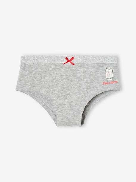 Set met 3 shorts met kattenmotief gemêleerd grijs - vertbaudet enfant 