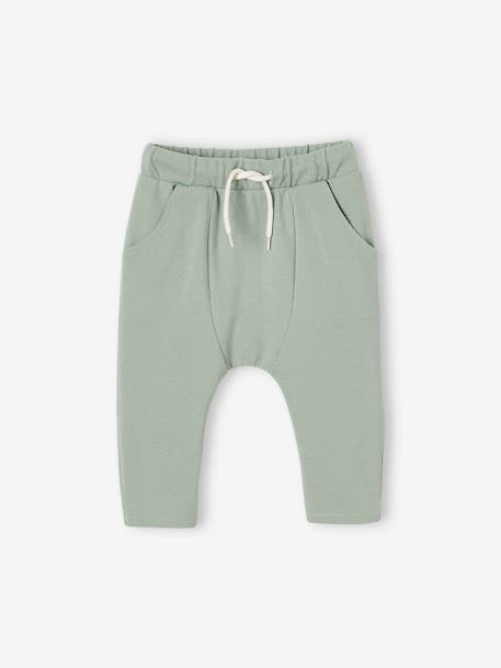 Babybroek van piquéstof blauwgroen+bruin - vertbaudet enfant 