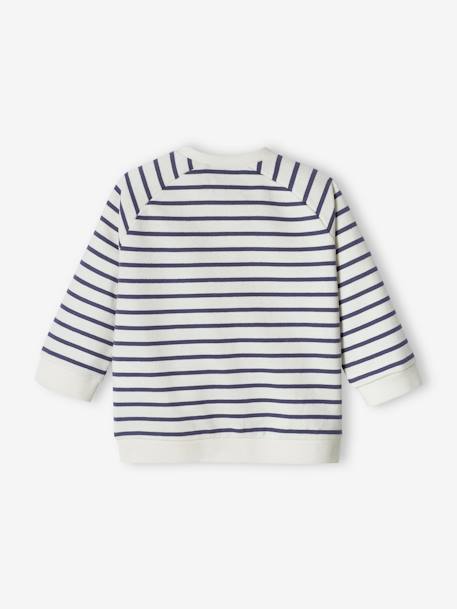 Gestreept sweatshirt van molton baby blauw, gestreept+dennen+leiblauw - vertbaudet enfant 