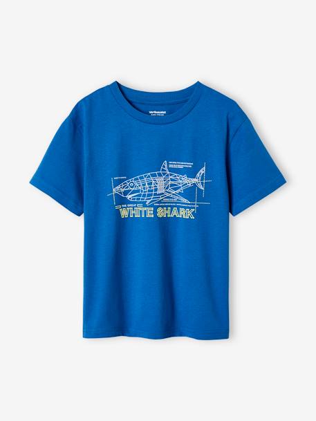 Jongensshirt met 3D-effect ecru+felblauw - vertbaudet enfant 