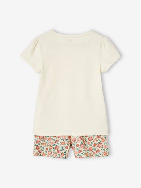 Set pyjama + korte pyjama bohemian meisjes oudroze - vertbaudet enfant 