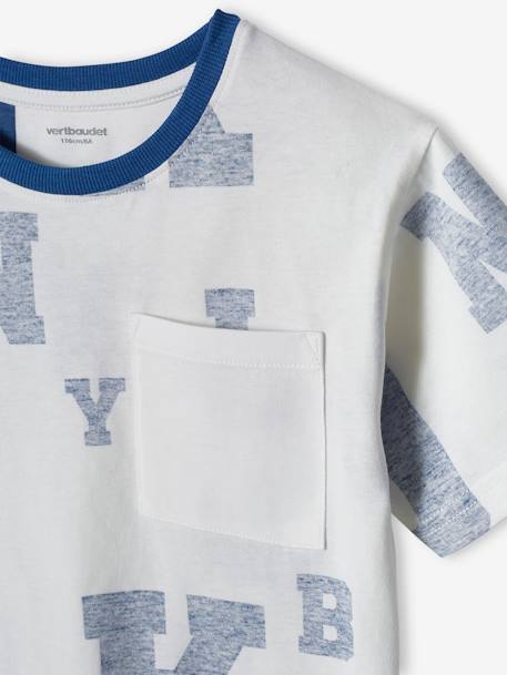 Sportshirt met grote letters voor jongens wit - vertbaudet enfant 