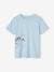 T-shirt voor jongens in biologisch katoen met dieren hemelsblauw+saliegroen - vertbaudet enfant 