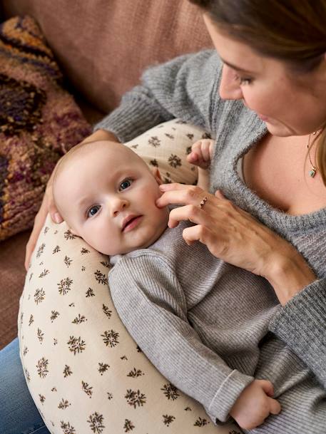 Hoes voor borstvoedingskussen beige, bedrukt+Bloemenprint - vertbaudet enfant 