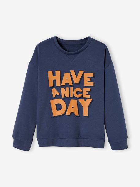 Sweater opschrijft 'Have a nice day' voor jongens leiblauw - vertbaudet enfant 