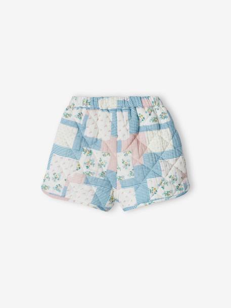 Gewatteerde babyshort met patchworkeffect wit - vertbaudet enfant 