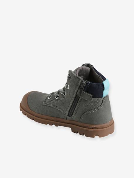 Hoge sneakers met veters en rits voor kinderen GRIJS - vertbaudet enfant 