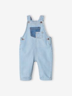 -Denim babysalopette met contrasterende zakken