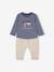 Babyset T-shirt + molton broek gestreept / karamel+indigoblauw - vertbaudet enfant 