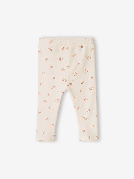 Set van 2 basic babyleggings LICHTBEIGE MET PRINT+roze (poederkleur) - vertbaudet enfant 