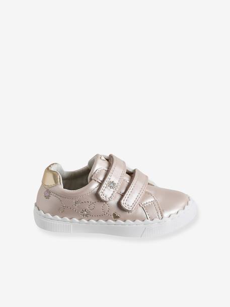 geborstelde geborduurde babysneakers lichtroze - vertbaudet enfant 