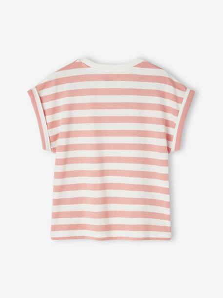 Personaliseerbare babyhemdje voor pasgeborenen van gaaskatoen roze, gestreept - vertbaudet enfant 