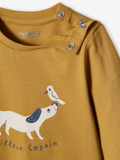 Set van 2 shirts met dierenmotief en strepen brons - vertbaudet enfant 