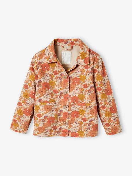 Meisjesjack met bloemenprint nude - vertbaudet enfant 