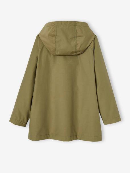 Meisjestrenchcoat met capuchon kaki - vertbaudet enfant 