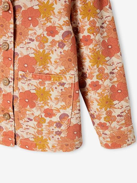 Meisjesjack met bloemenprint nude - vertbaudet enfant 