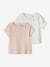 Set van 2 baby-T-shirts met korte mouwen roze (poederkleur) - vertbaudet enfant 