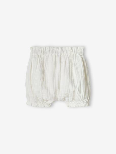 Set van 2 bloomers voor babymeisje van katoengaas wit - vertbaudet enfant 