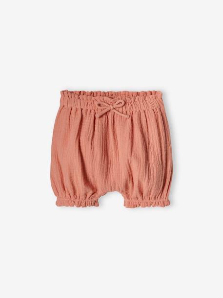 Set van 2 bloomers voor babymeisje van katoengaas wit - vertbaudet enfant 