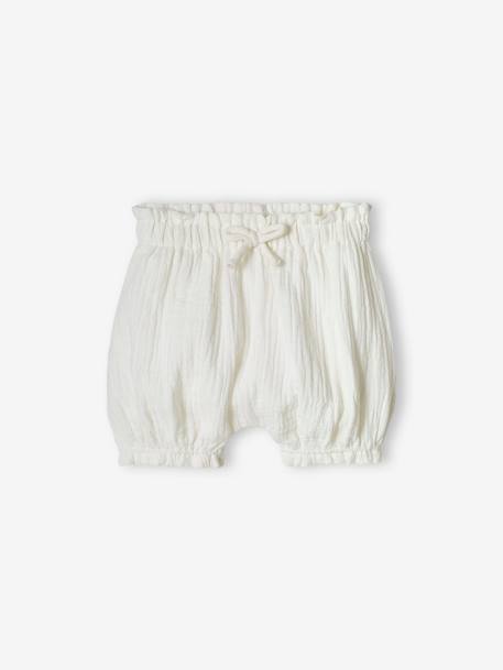 Set van 2 bloomers voor babymeisje van katoengaas wit - vertbaudet enfant 