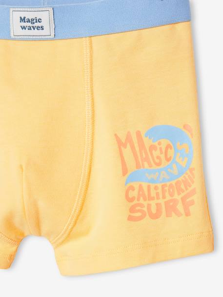 Set met 5 stretchboxers voor jongens 'surf' lichtgeel - vertbaudet enfant 