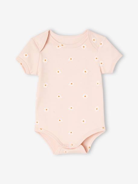 Set van 5 babyrompers met korte mouwen en US-opening lichtroze - vertbaudet enfant 