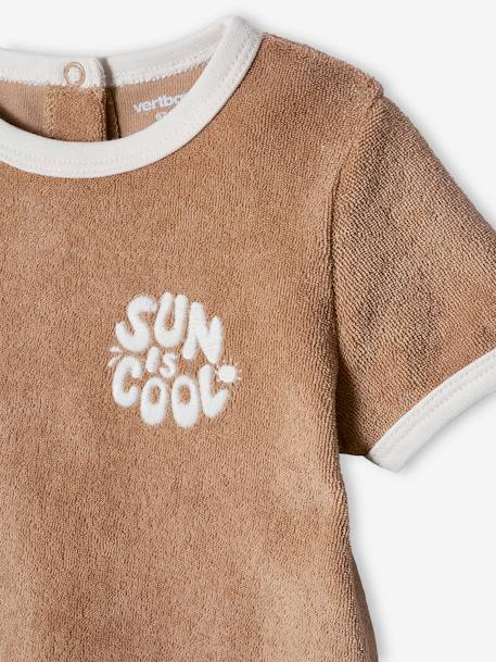 Badstoffen babyset met T-shirt en short taupe - vertbaudet enfant 