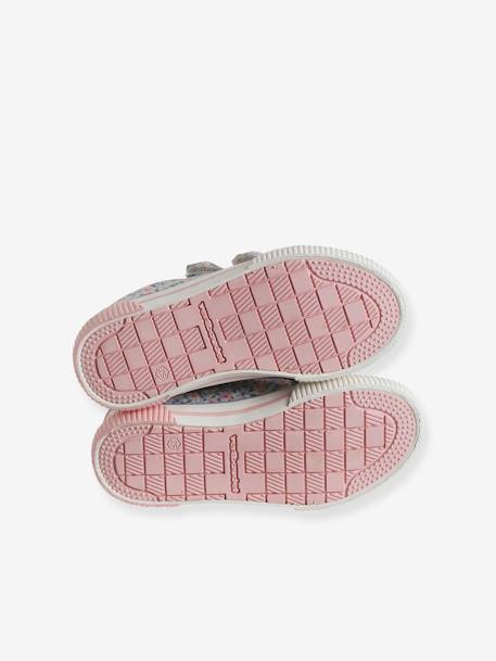 Stoffen sneakers met klittenband voor kinderen rozen - vertbaudet enfant 