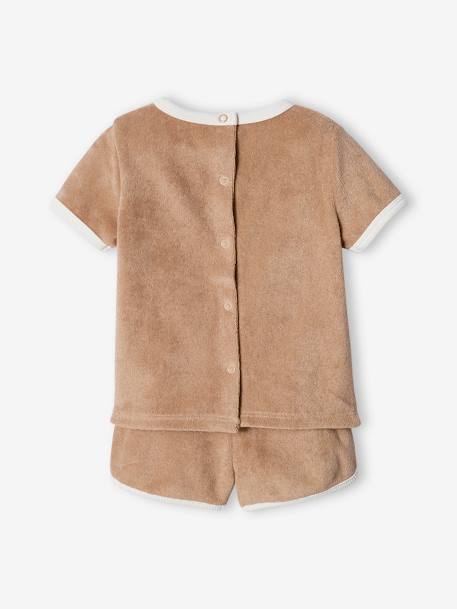 Badstoffen babyset met T-shirt en short taupe - vertbaudet enfant 