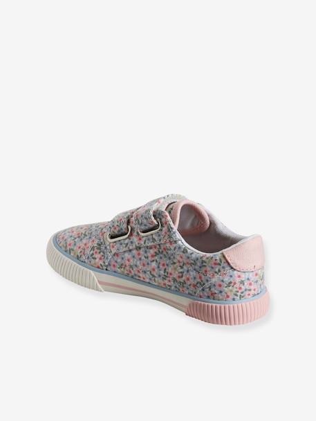 Stoffen sneakers met klittenband voor kinderen rozen - vertbaudet enfant 