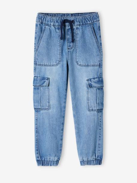 Jongensbroek denim battle eenvoudig aan te trekken double stone+stone - vertbaudet enfant 