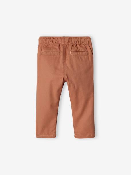 Broek voor babyjongen met elastische taille hemelsblauw+pecannoot - vertbaudet enfant 